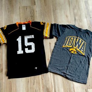 Lot of 2 University of Iowa Hawkeye Jersey/ Shirt